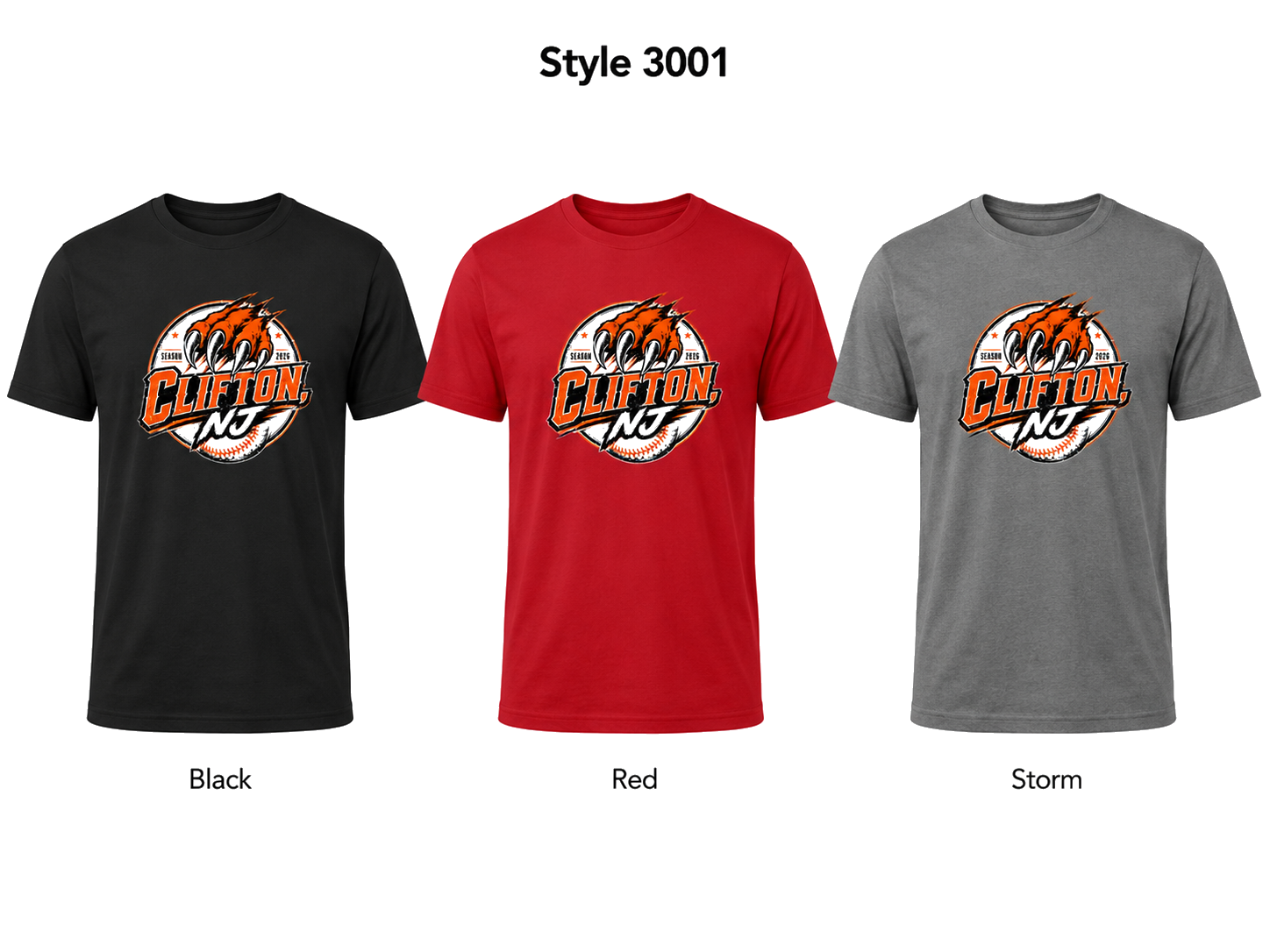 Style 3001 Clifton Baseball mockups