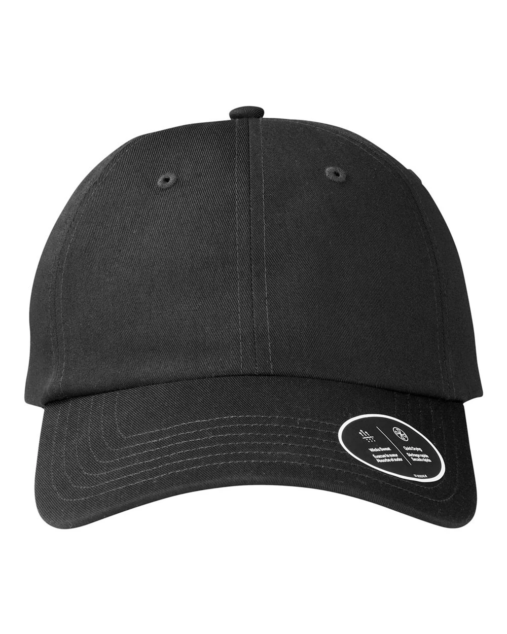 Front view of black Under Armour Team Chino Cap