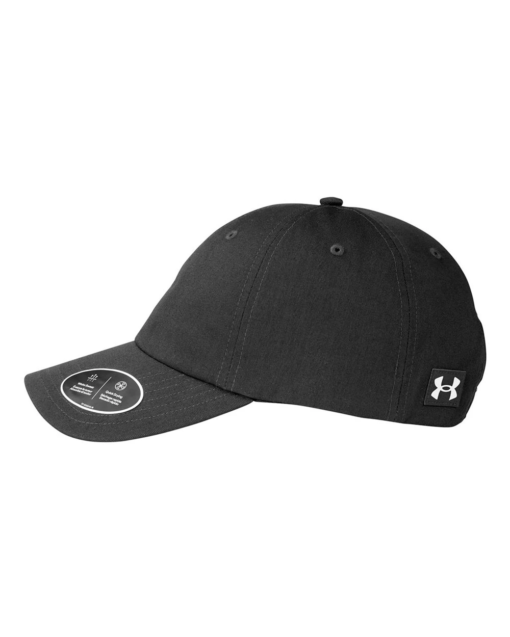 Small side view of black Under Armour Team Chino Cap
